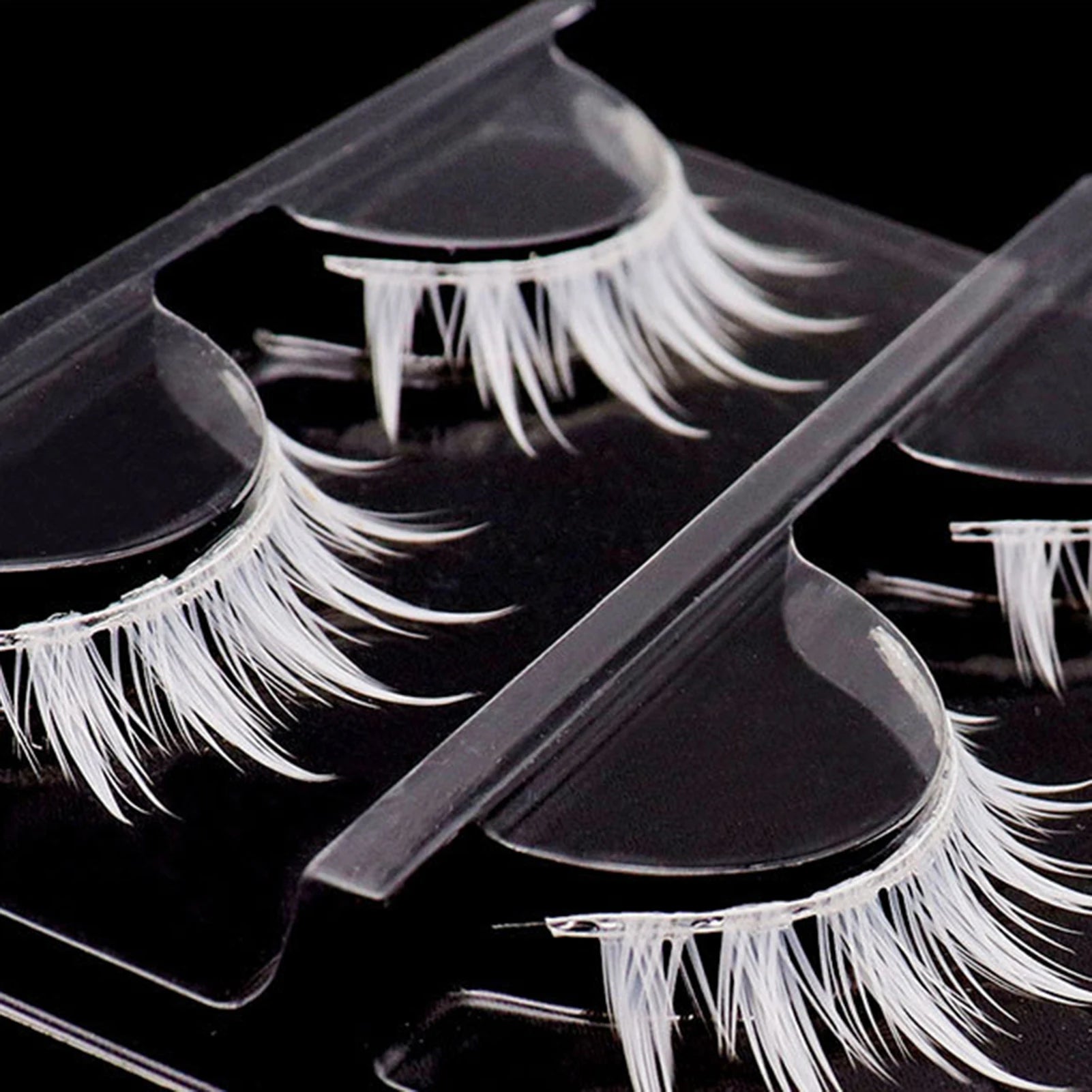 DIY white eyelashes manga Cosplay Feather Lashes full strips False Eyelashes Natural Thin Band Little Devil Eyelashes cos makeup