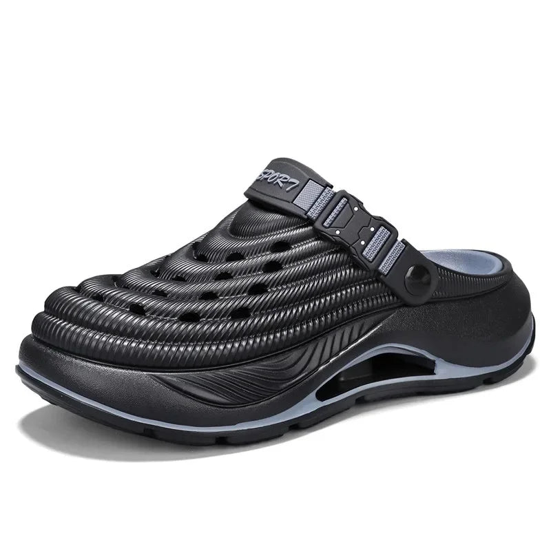 Luxurious Summer Men's Sandals Outdoor Wearable Slippers Thick Bottom Hole Design Anti-Slip Comfortable EVA Material Leisure Sho