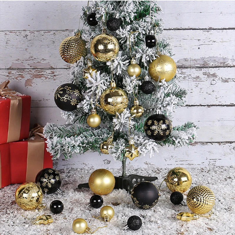 44Pcs 3/6CM Christmas Merry Balls Decoration Xmas Tree Hanging Ornament Party Home Room Decor Holiday Navidad New Year 2026 Gift