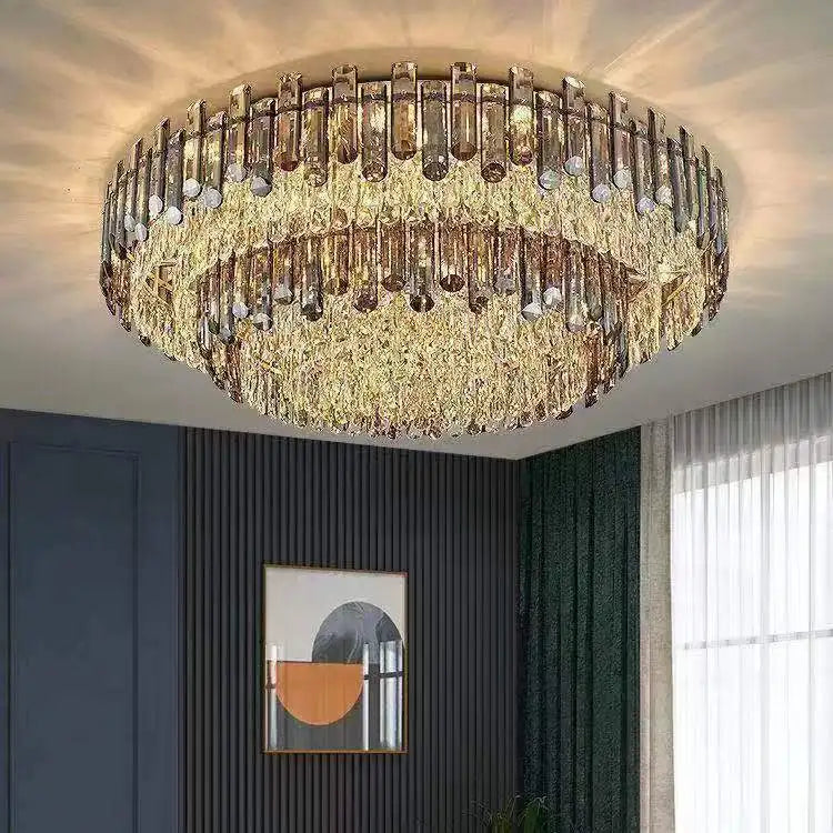 Nordic Gold Crystal Chandeliers LED Luxury Ceiling Lights for Dining Living Room Bedroom Kitchen Island Lighting
