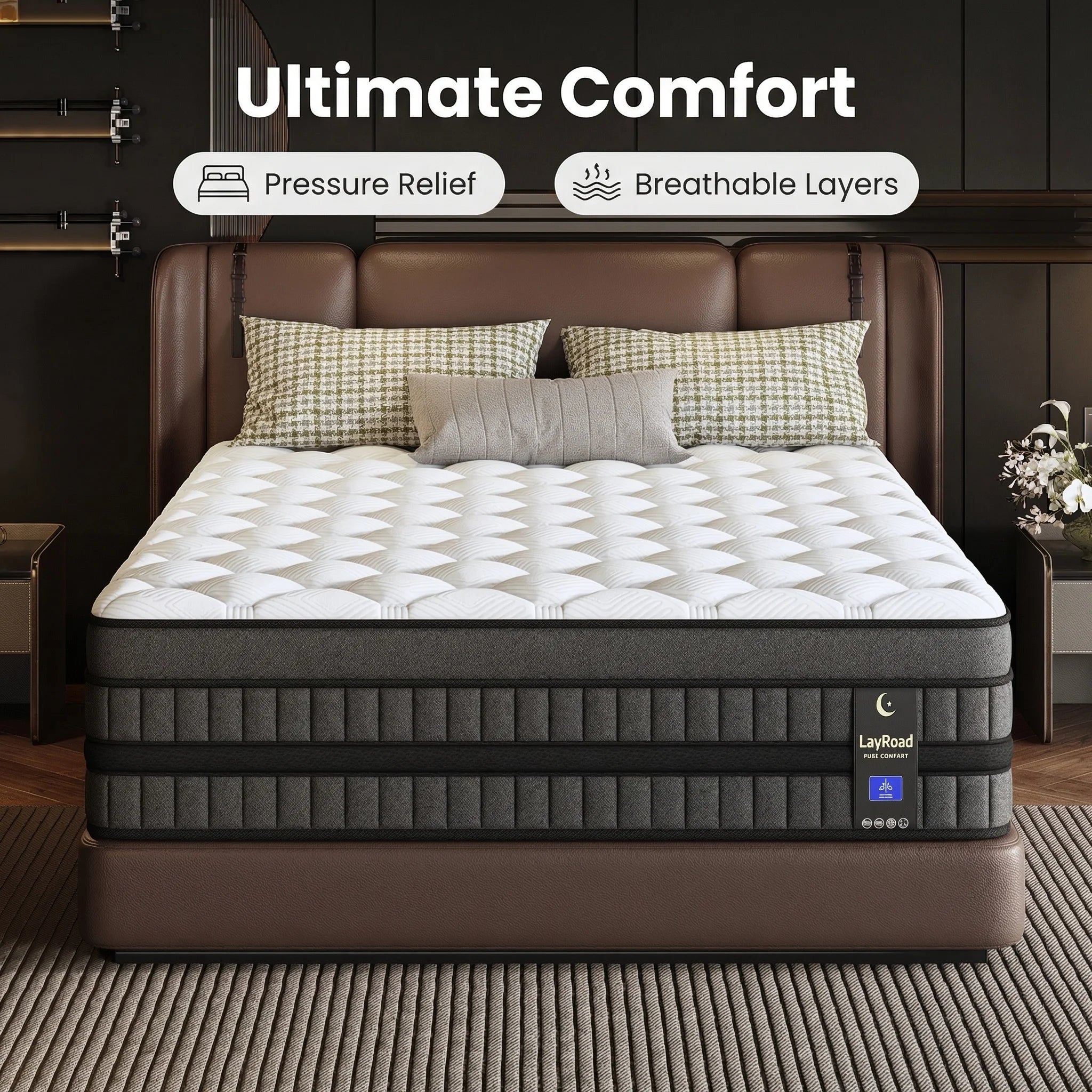 Full-Size Hybrid Mattress 12/14-Inch Medium Firm Gel Memory Foam with Pocketed Springs Boxed - Comfortable Mattress
