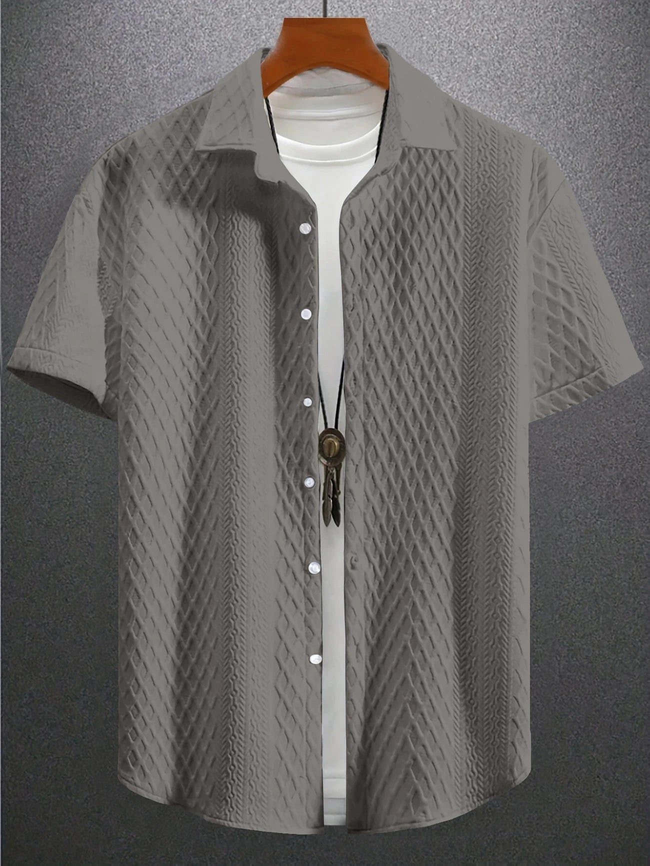 2025 new men's shirt men's jacquard shirt fashion fashion two seasons wear conch series