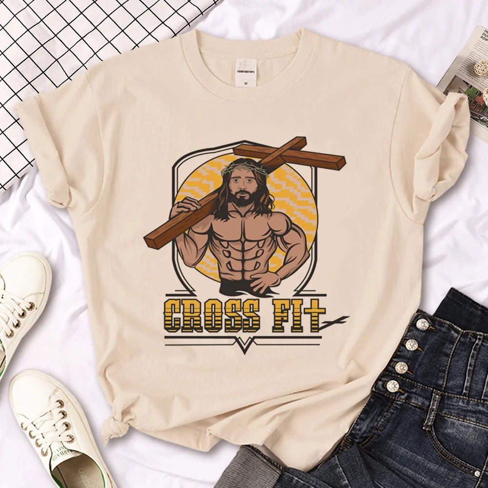 Bible Faith Jesus t shirt women Japanese Tee girl manga designer streetwear clothing