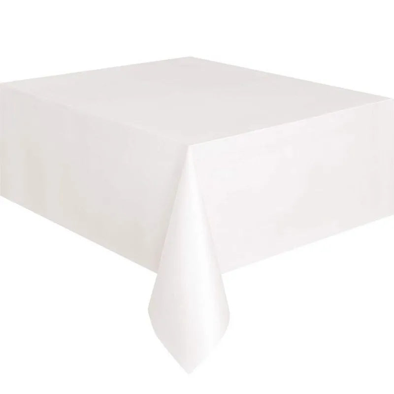 1pcs Disposable Plastic Rectangle Table Cloth Wipe Clean Party Red White Black Tablecloth Covers for Birthday Wedding Christmas