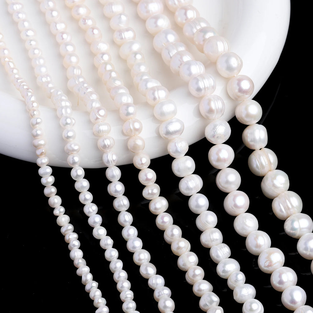 3-11mm White Natural Fresh Water Pearl Round Shape Loose Beads For Jewelry Making DIY Bracelets Necklaces Gifts Accessories