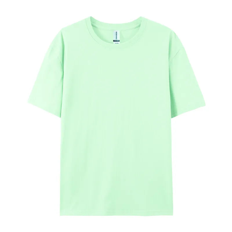Free printing 180Gsm 100% Cotton Short Sleeve Tops Tee  Custom Order Choice Yourself Unisex O-Neck Men T-Shirt Plus Size S-6XL