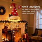 Christmas Lighted Santa Hat with Snowflakes Christmas Tree Pendant Hanging Lantern Xmas Decoration for Home New Year Party Gifts
