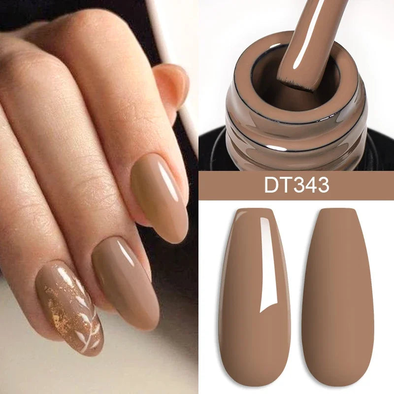 7ml Coffee Brown Gel Nail Polish Autumn Winter Nail Art Gel Varnish Semi Permanent Nail Supplies DIY Manicure Hallowee Nails