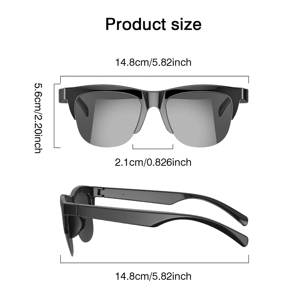 2025 new smart glasses, music playback, voice assistant, wireless calls, unisex, blue light blocking glasses