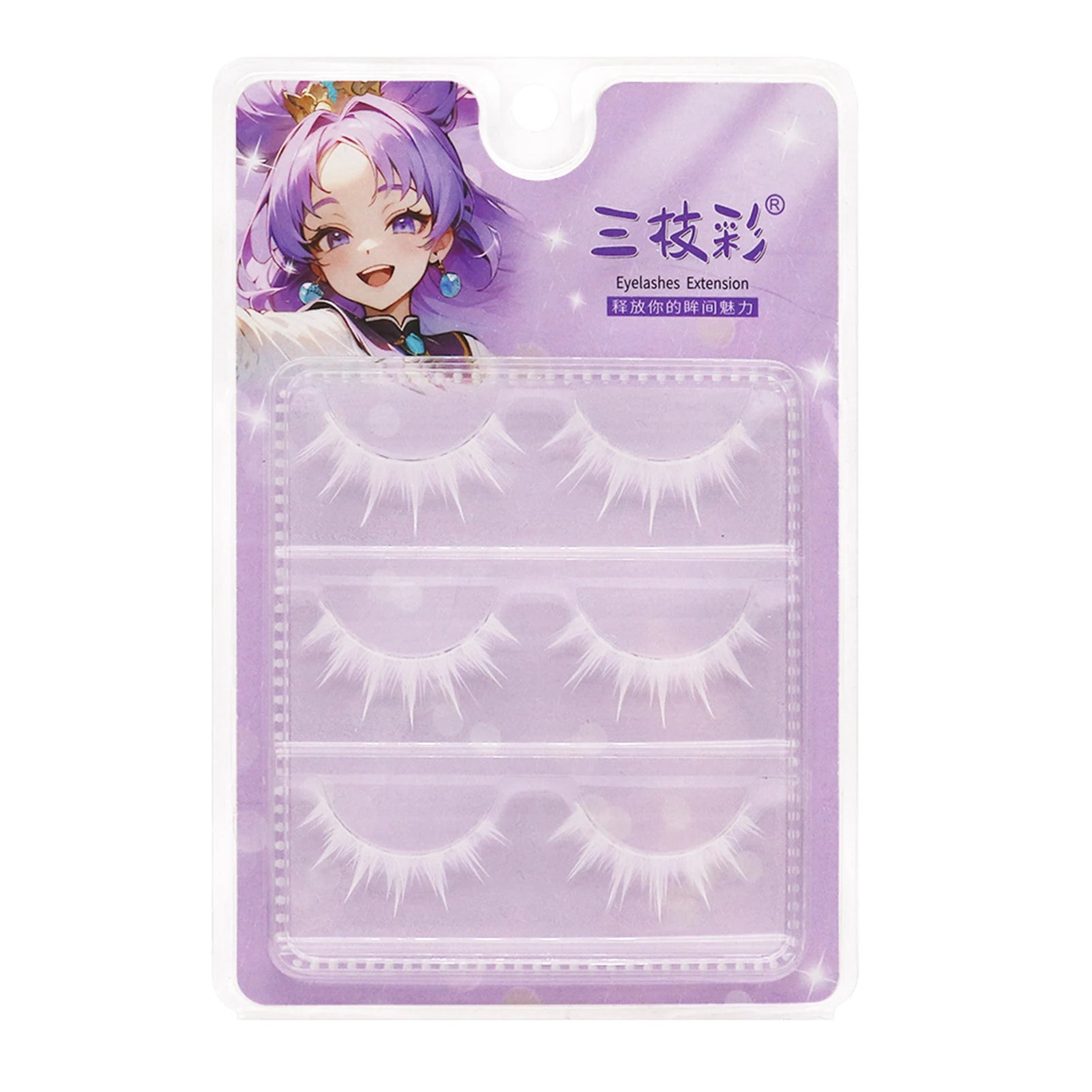 DIY white eyelashes manga Cosplay Feather Lashes full strips False Eyelashes Natural Thin Band Little Devil Eyelashes cos makeup