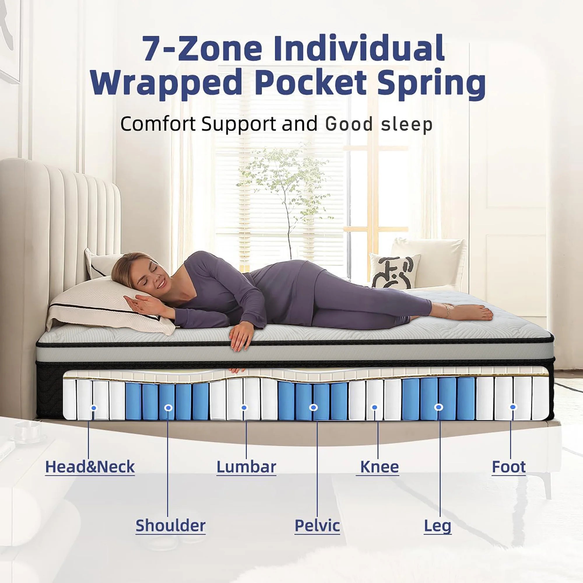 12"14" Memory foam mattress Twin Full Queen King Boxed Mattress Medium Firmness Edge Support Suitable For Home and hotel us
