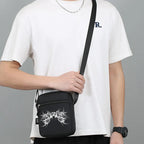 Personality Rune printed Crossbody bag large capacity men shoulder bag mobile phone bag portable outdoor storage Halloween gift