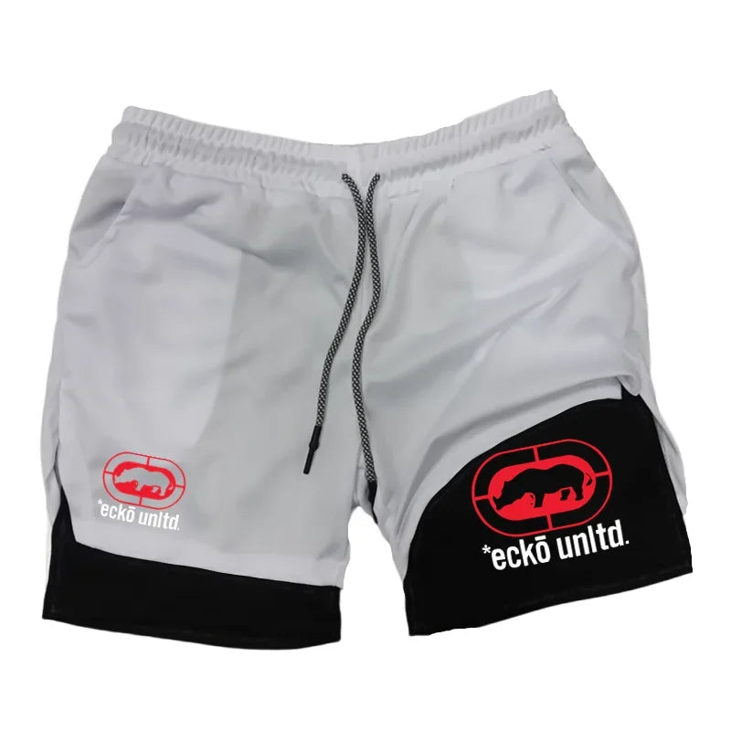 2026Men Running Shorts 2 in 1 Double-deck Sport Shorts Sportswear Gym Fitness Short Pants Training Jogging Bottom Men's Clothing
