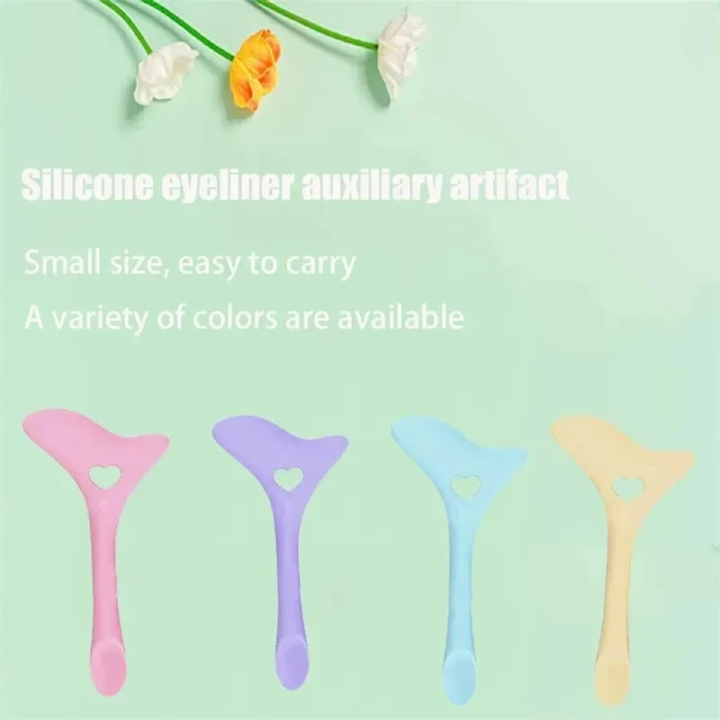 Eyeliner Makeup Stencils 1pc Multi-functional Silicone Eyeliner Aid Tool Drawing Lipstick Wearing Aid Face Cream Applicator
