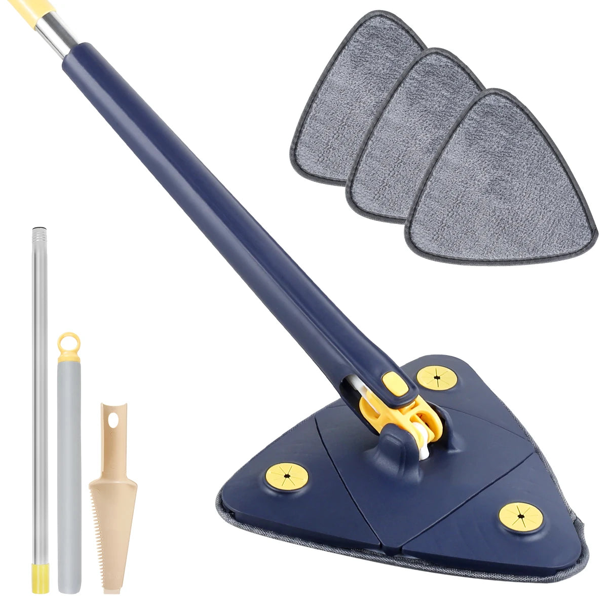 Telescopic Triangle Mop 360° Rotatable Spin Cleaning Mop Adjustable Squeeze Wet and Dry Ceiling Cleaning Home Window Floor Tools
