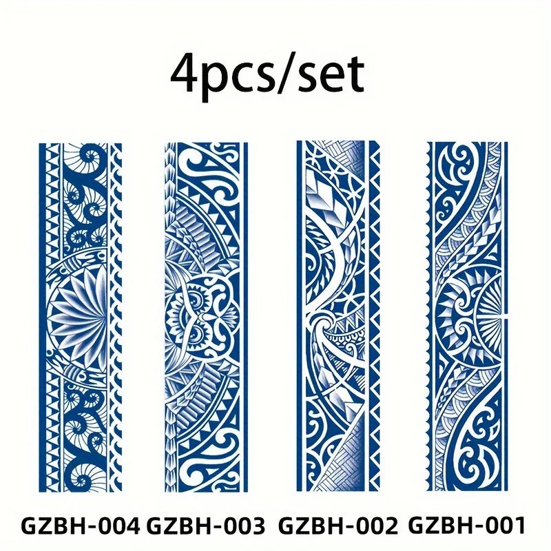 Armband Waterproof Temporary Tattoo Sticker arm and shoulder tattoos for men False Waist Arm Foot Strip Tattoos for Girl Women