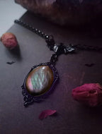 Vampire Bat Necklace, Blood Cameo, Purple, Gothic jewelry, Black Bat, Witch accessories, Pagan, Alternative, Vintage Choker ，Man
