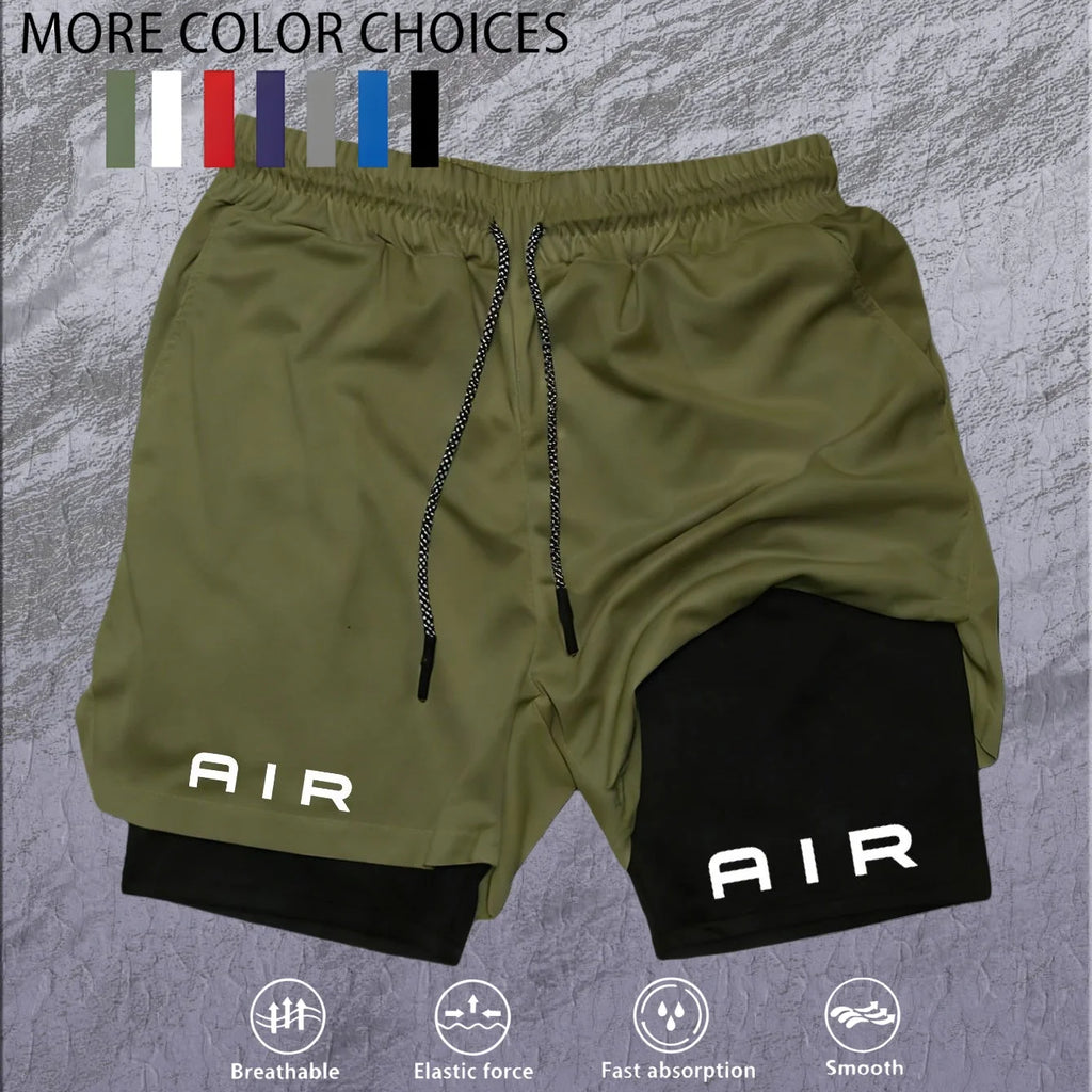 2026 Summer Running Shorts Men 2 in 1 Sports Jogging Fitness Shorts Training Quick Dry Mens Gym Men Shorts Sport gym Short Pants