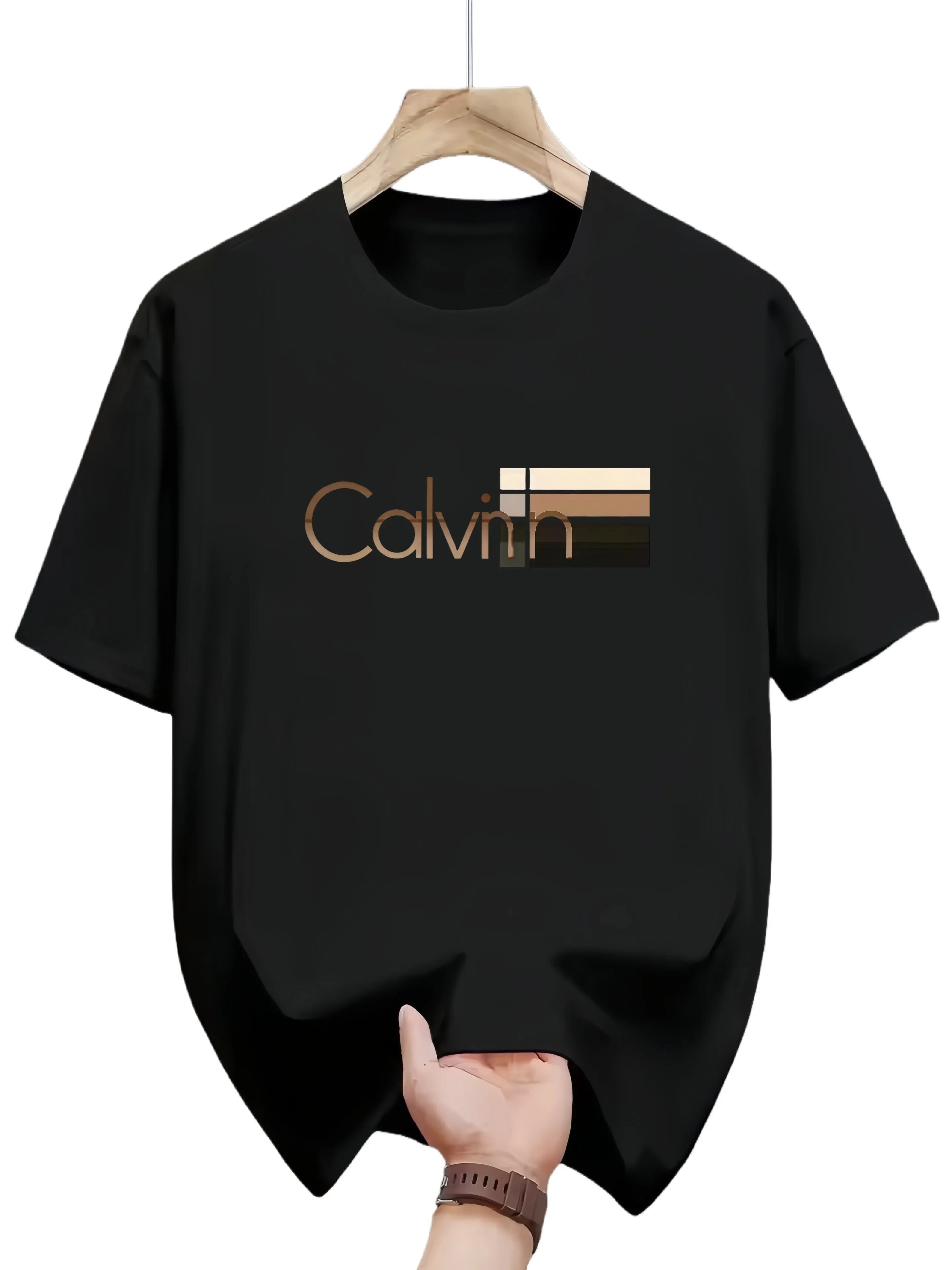 Men's summer casual sports round-neck short-sleeved T-shirt, fashionable and versatile for outdoor sports
