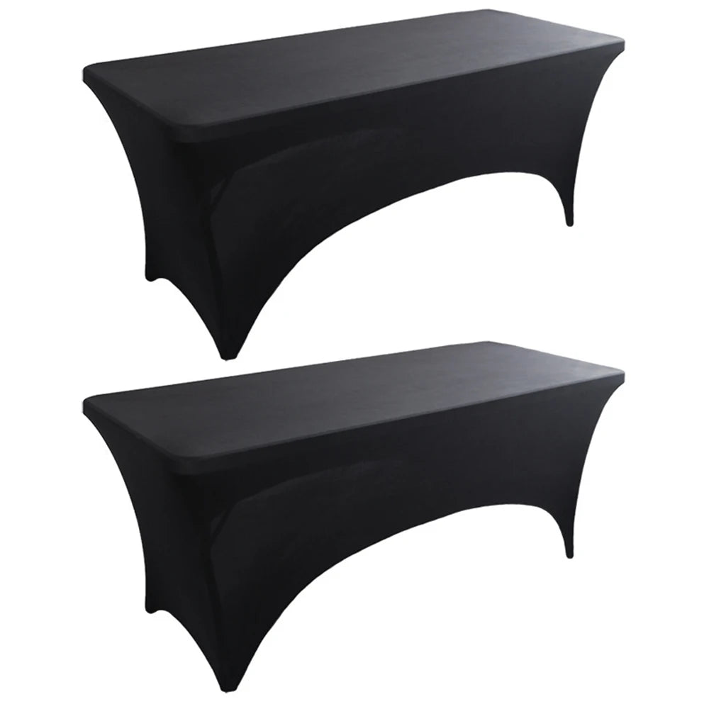 4 6 8 FT Spandex Table Cover Universal Fitted Stretch Tablecloth Rectangular Table Cloth Protector For Outdoor Birthday Wedding