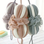 Extended stretchable bath ball back scrubbing long strip bath flower bath ball colorful strip foaming bath ball soft lantern bat