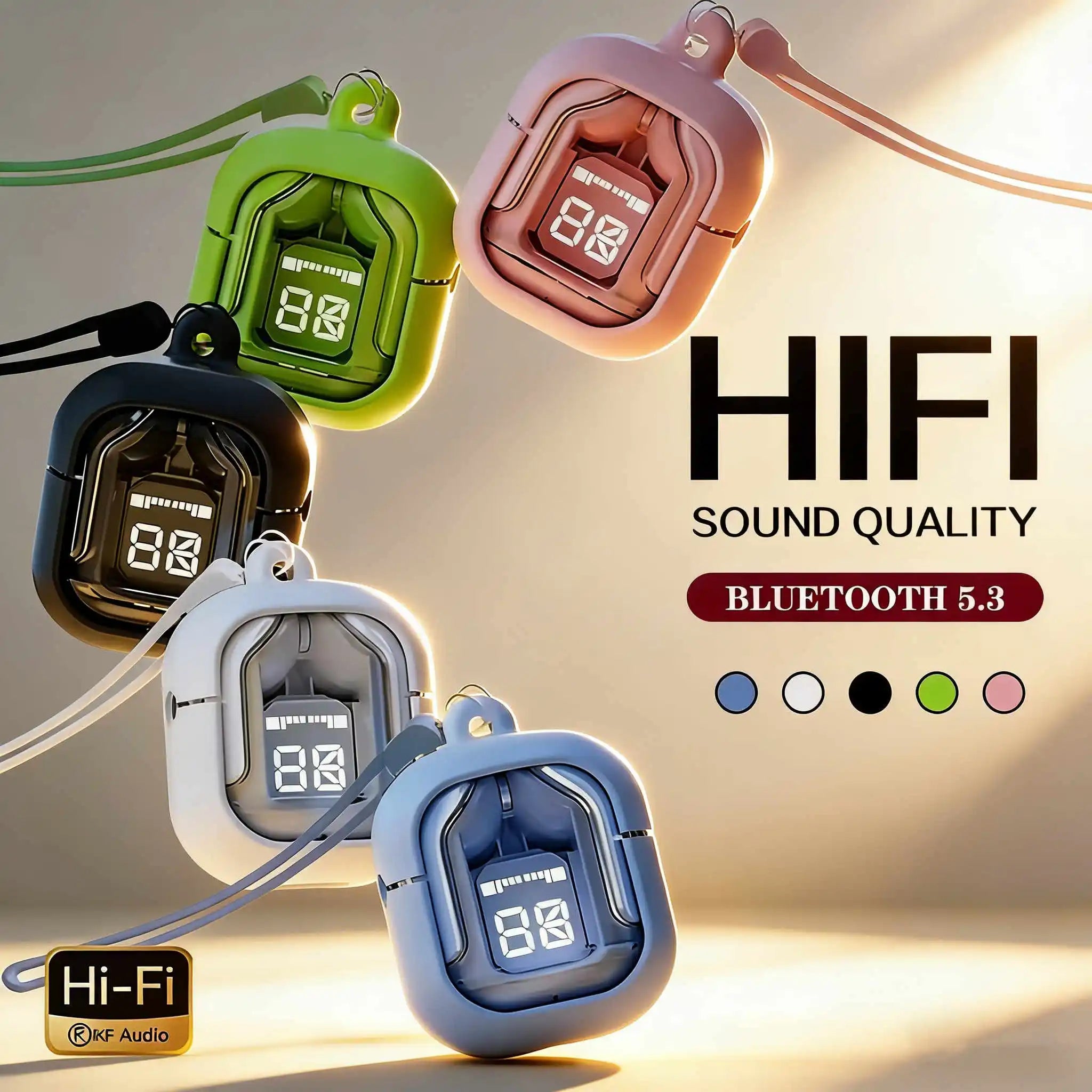 New TWS Wireless Earphone Bluetooth 5.3 Headsets HiFi Stereo Sport Gaming Headphones Noise Reduction for all smartphones