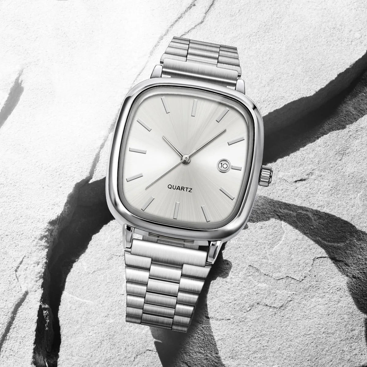 Fashion Brand Men Watch Steel Strap Business Calendar Quartz Watches Luxury Wristwatches Gift Dropshipping Big Dial Clock
