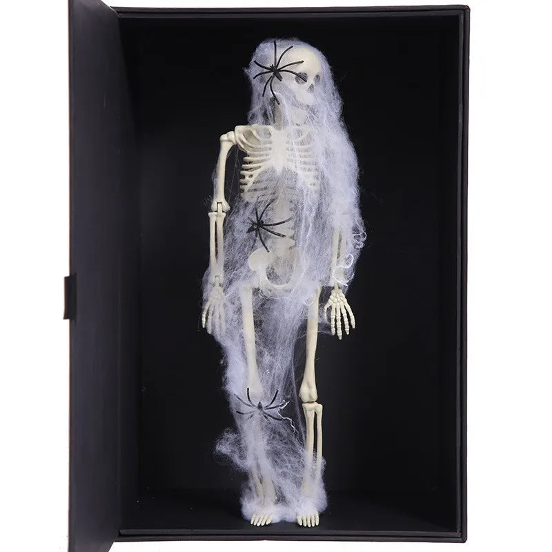 40cm Halloween Movable Skeleton Fake Human Skull Bones Halloween Party Home Bar Decorations Haunted House Horror Props Ornament