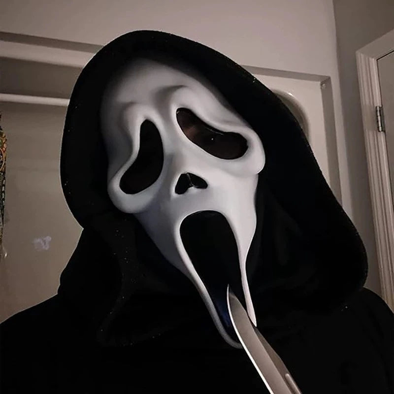 Quality Halloween Movie Scream Horror Face Mask Realistic Creepy Ghost Masks Stick Tongue Out Funny Scary Cosplay Costume Props