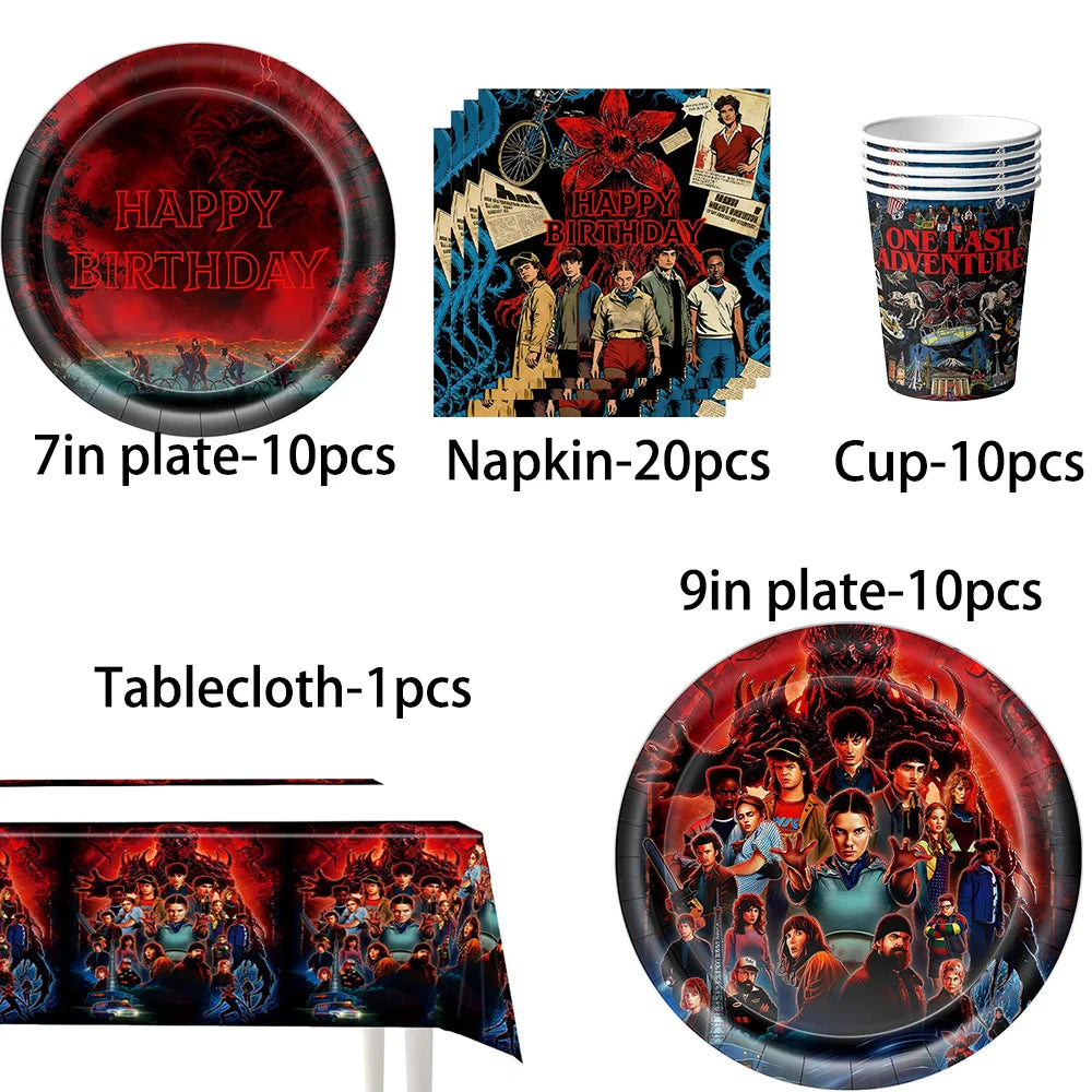 HOT Birthday Party Decorations Balloon Sets Disposable Party Plates Tablecloths Kids Birthday Gifts Baby Showers