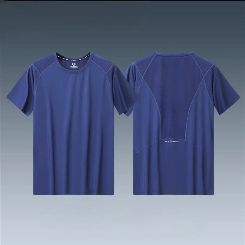 1pc Men 2026 Summer Sports T Shirt Slim Fit Quick Dry Breathable Top For Running Fitness Training Athletic Wear