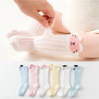 Summer Baby Socks Outdoor Anti-mosquito Newborn Infant Mesh Knee High Socks Cute Animal Cotton Breathable Kids Long Socks