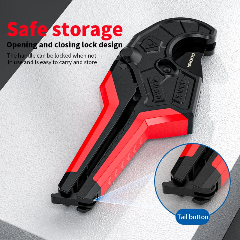 High Hardness Pipe Cutter 0-42mm Aluminum Alloy Body Ratchet Scissors Tube Cutter for PVC PPR PEX Plastic Hoses Plumbing Pipe