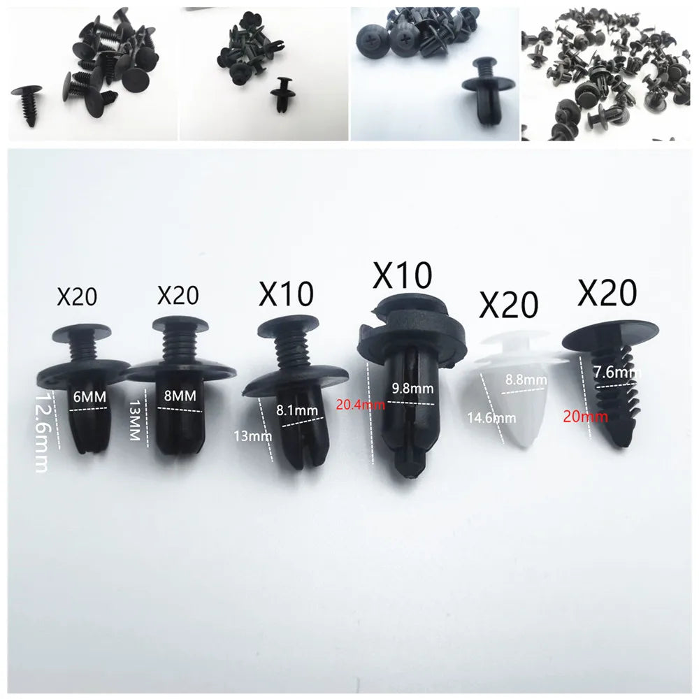 100pcs Auto Fastener Clip Mixed for Opel Vauxhall Astra K Corsa E