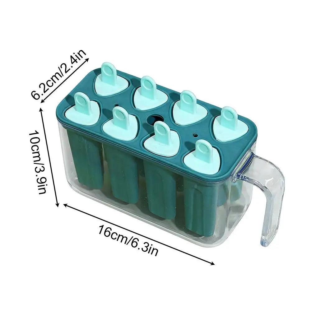 Ice Pop Molds 8 Grid Ice Pop Molds Silicone Ice Cream Mold DIY Homemade Reusable Easy Release Ice Pop Make Ice Lolly Mould