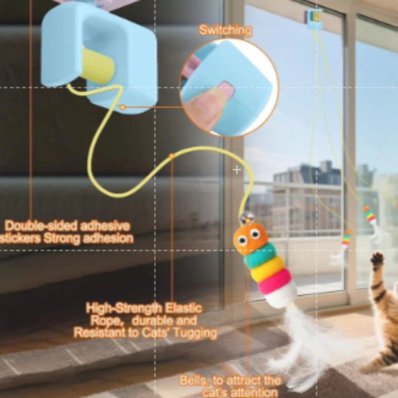 Interactive Cat Toys Caterpillar Flying Bird Design Hanging Self Play Teaser Indoor Cats Kitten Playing Chasing Exercise Cat