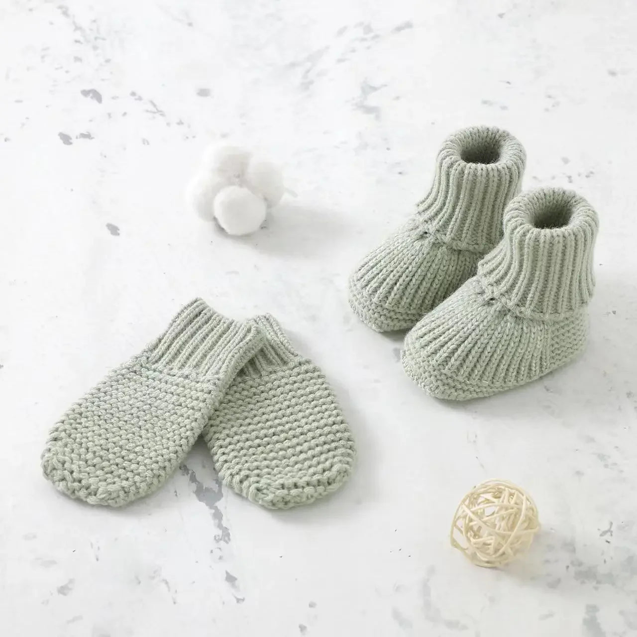 Newborn Baby Clothes Set Knitted Infant Girl Boy Romper +Hat +Gloves +Shoes Fall 4PC Long Sleeve Jumpsuit Outfits +Mitten +Boots