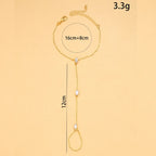 2025 Party Bohemia Rhombus Crystal Bracelet Hand Jewelry for Women Simple Thin Chain Finger Bracelet Jewelry Accessories Gift