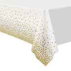 White Gold Dot Disposable Tableware Set Paper Plates Cups Napkins For Elegant Wedding Birthday EVJF Party Supplies Decor