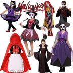 Halloween Costume Girls Witch Ghost Bride Vampire Cosplay Dress Kids Carnival Party Clothes Little Red Riding Hood Dresses Up
