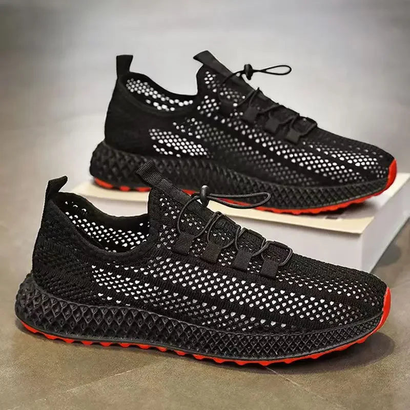 Men's Summer Breathable Lightweight Comfortable Thin Sole Sports Shoes Outdoor Thick Bottom Casual Sneakers EVA Insole PVC Outso