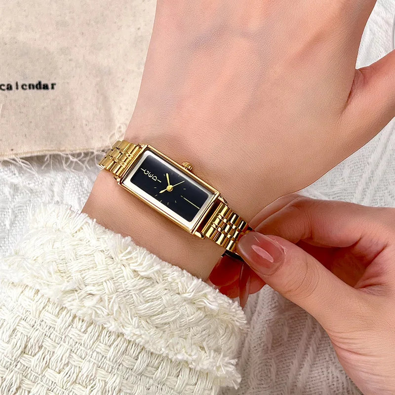 Women's Watches fashion trend rectangular stainless steel strip waterproof high-end quartz watch retro simple lady watch