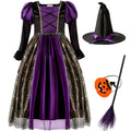 Baby Girls Halloween Witch Costume Children Cosplay Vampire Dresses Carnival Party Clothes Dress Up Clothes for Children