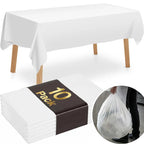 Disposable PE Table Covers Cloth Tablecloth Easy Cleanup Plastic Rectangle White Plastic Tablecloth for Party Wedding 10/5/2pcs