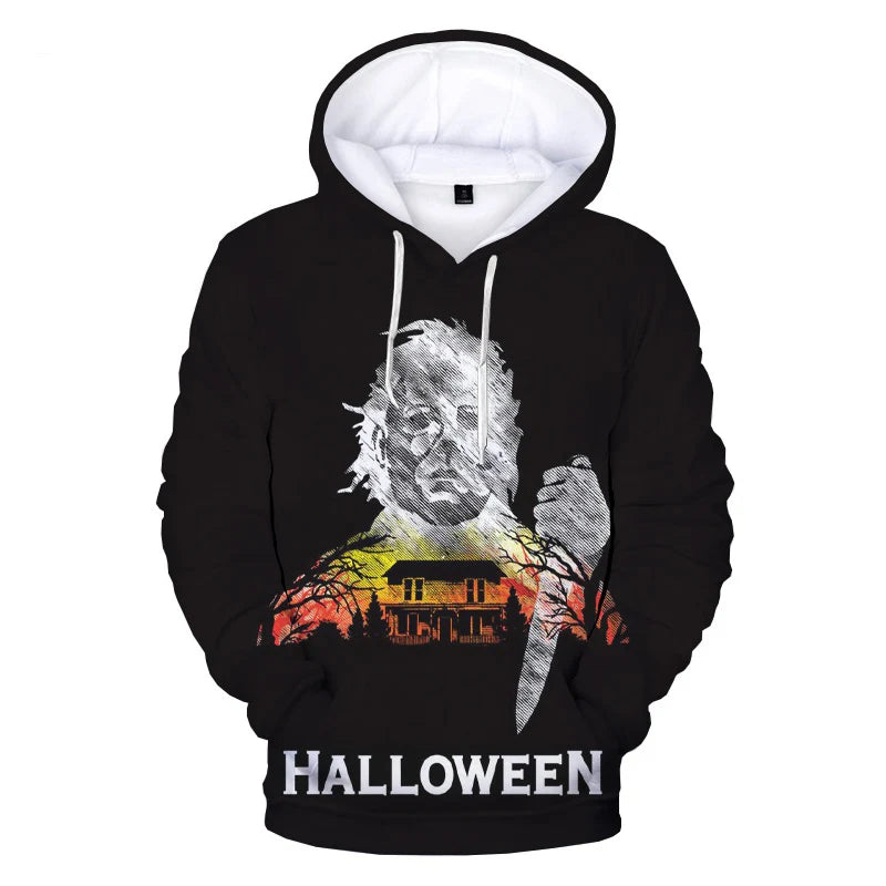 Halloween Horror Movie Hoodies Michael Myers 3D Print Y2k Hoodie Men Women Streetwear Pullovers Hooded Sweatshirts Male Clothing