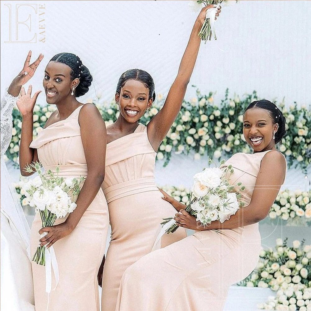 Satin One Shoulder Wedding Party Dress Long Bridesmaid Dresses Formal Dresses for Women Elegant Gowns Weddings Robe customized