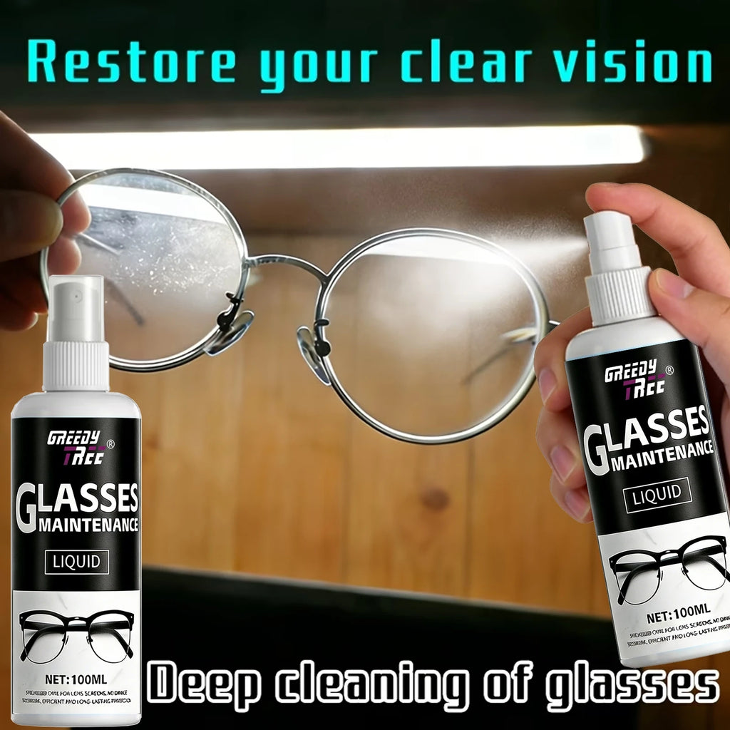 Glasses Cleaner Spray - Lens Cleaning Liquid with Free Microfiber Towel, Anti-Fog & Scratch Resistance for Eyeglasses, Screens,