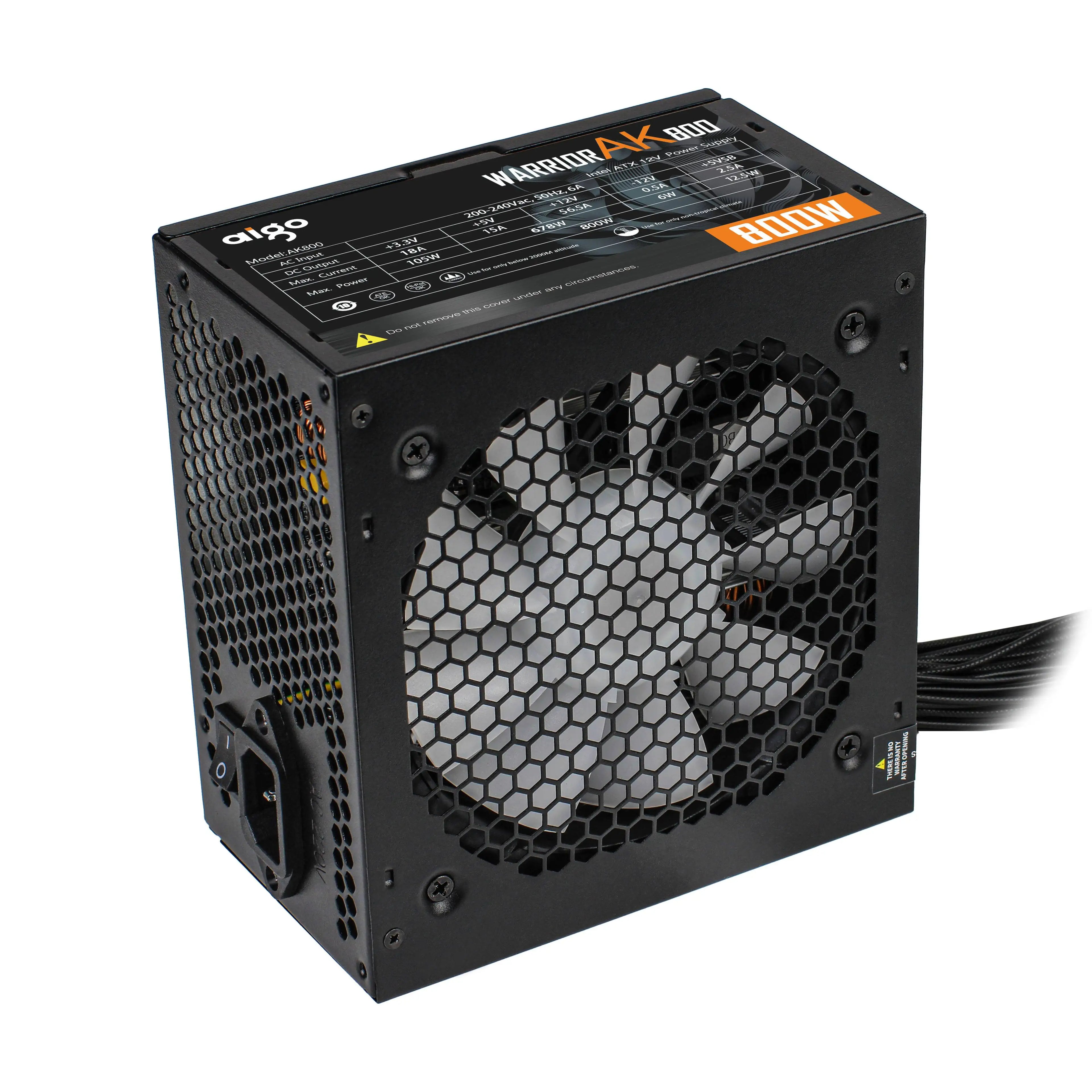 Aigo AK PC PSU Power Supply Unit 500W 600W 700W 800W 1000W Gaming 120mm RGB Fan 220V ATX Desktop computer Power Supply for BTC