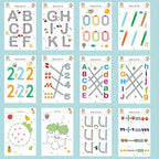 Reusable magic tracking workbook, suitable for children, drawing and control training, thick lines, educational diary, notebook