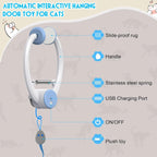Interactive Cat Toys for Indoor Cats, Smart USB Rechargeable Door Hanging retractable cat toy, with 3 Catnip Mice, for Bored Cat